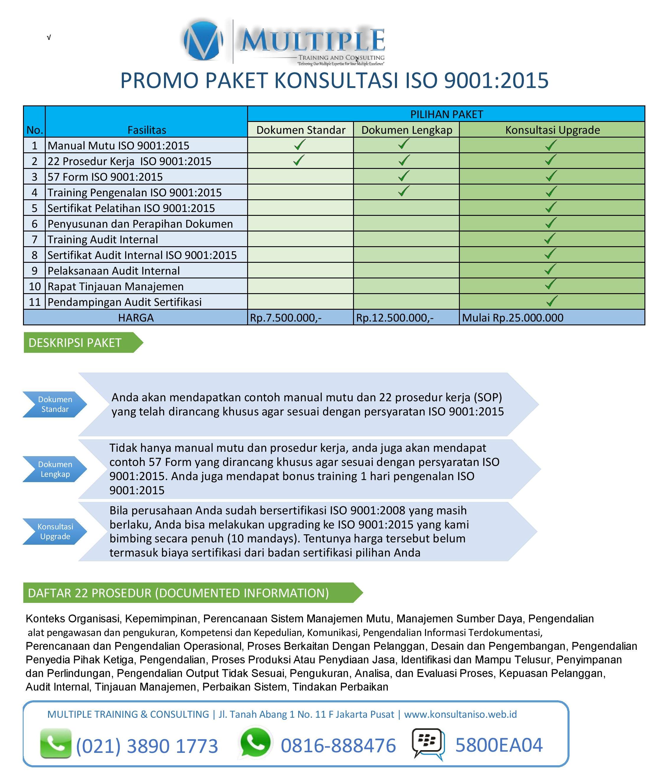 PROMO Paket Konsultasi ISO 9001:2015